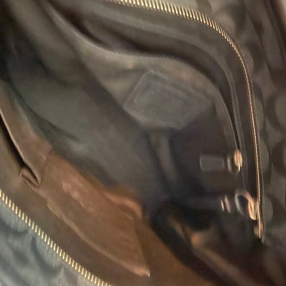 Coach Peyton Black Signature Logo Print Tote Heritage F18917 Handbag - Picture 2 of 13